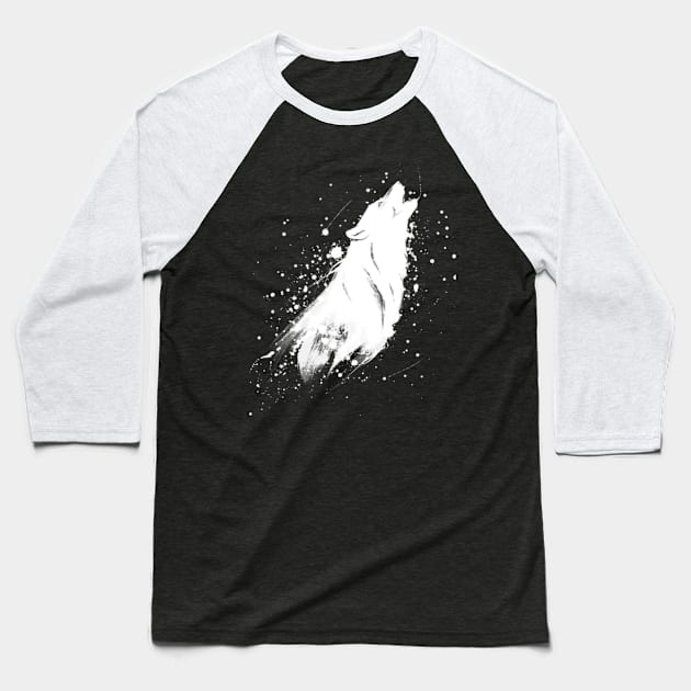 Wolf Baseball T-Shirt by Black0White